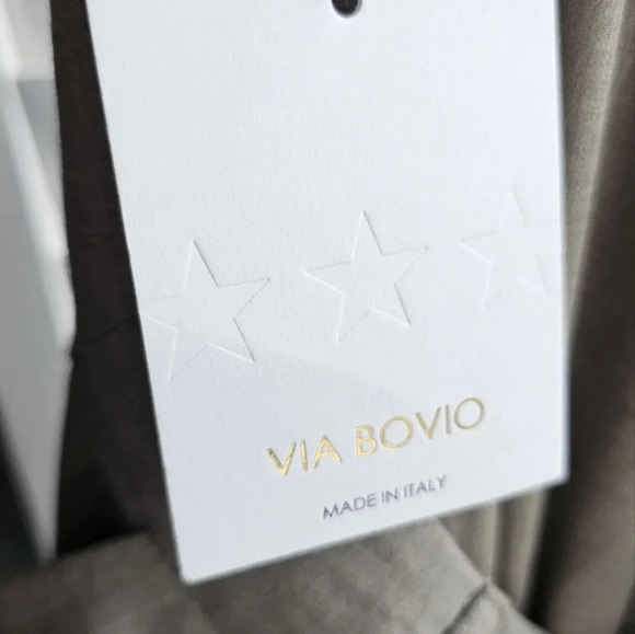 Via Bovio Italy Wide Leg Pants Trusers Side Pockets Grey Brown Viscose size M - Picture 9 of 9